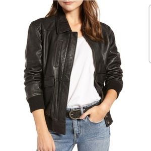 NEW Treasure & Bond Leather Aviator Jacket